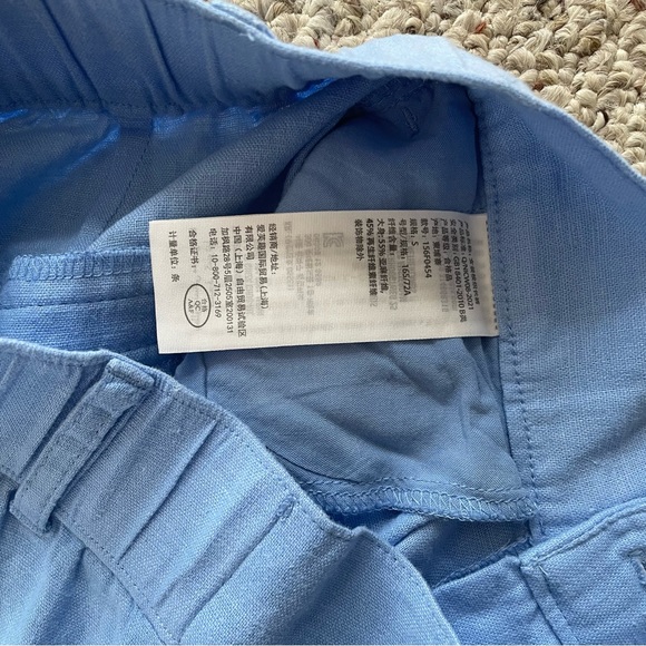 Abercrombie & Fitch Light Blue Linen Blend Pleated Front Wide Leg Pants Size S - Picture 9 of 9